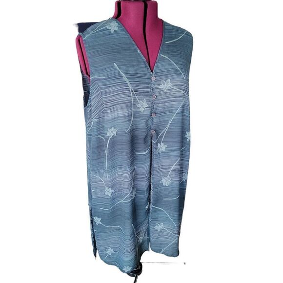 Maggie McNaughton Zen Garden Chiffon Duster Overlay (Size 1X) - Picture 6 of 6